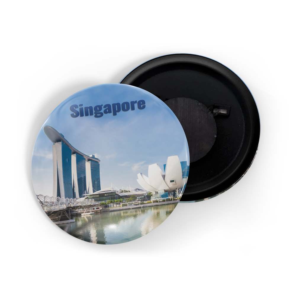 dhcrafts Fridge Magnet Multicolor Famous Tourist Place Singapore D4 Glossy Finish Design Pack of 1
